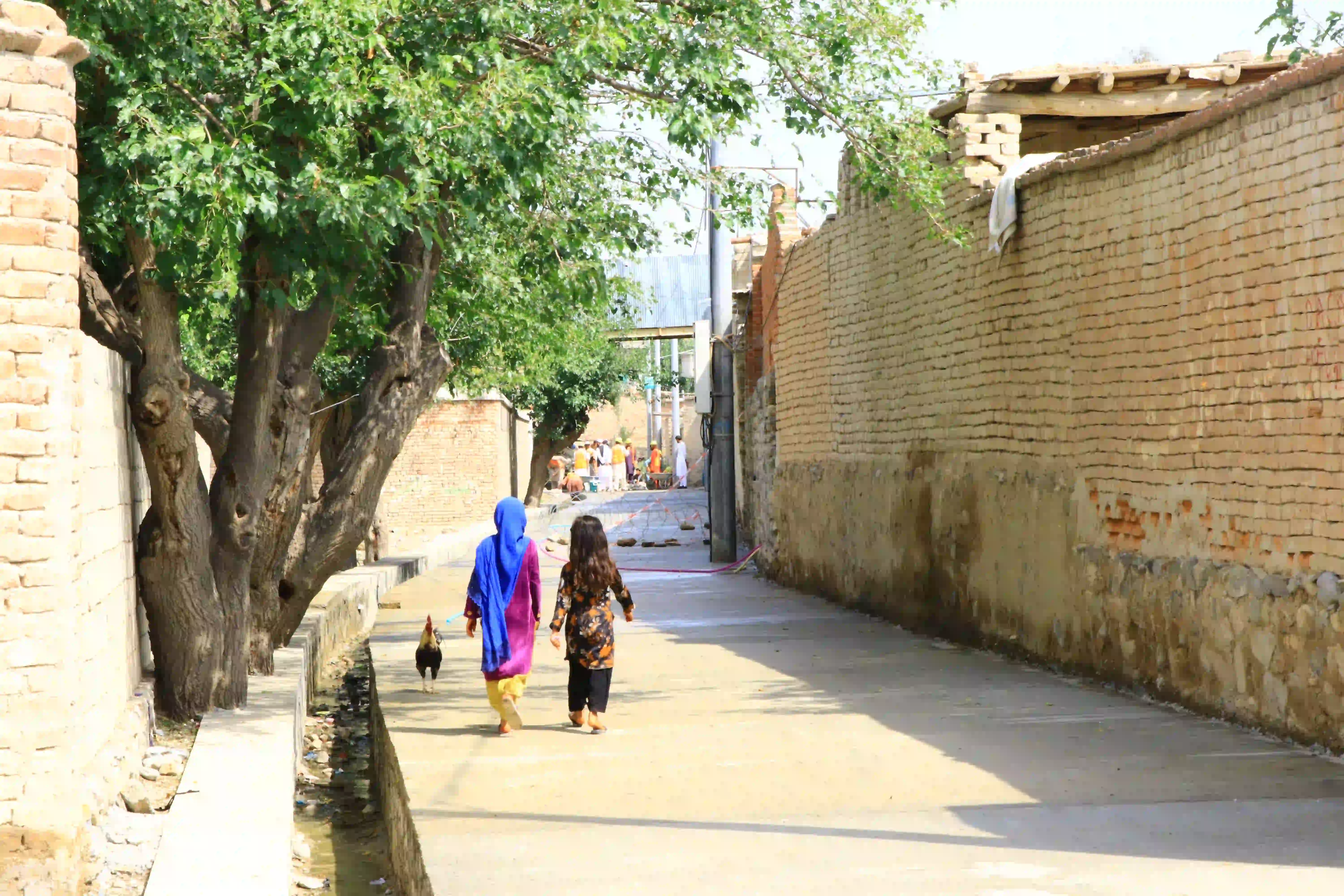 Constructed plum concrete surface streets with 802m Length and Constructed 421m Side Drainage in District 6 of Khost Province. 