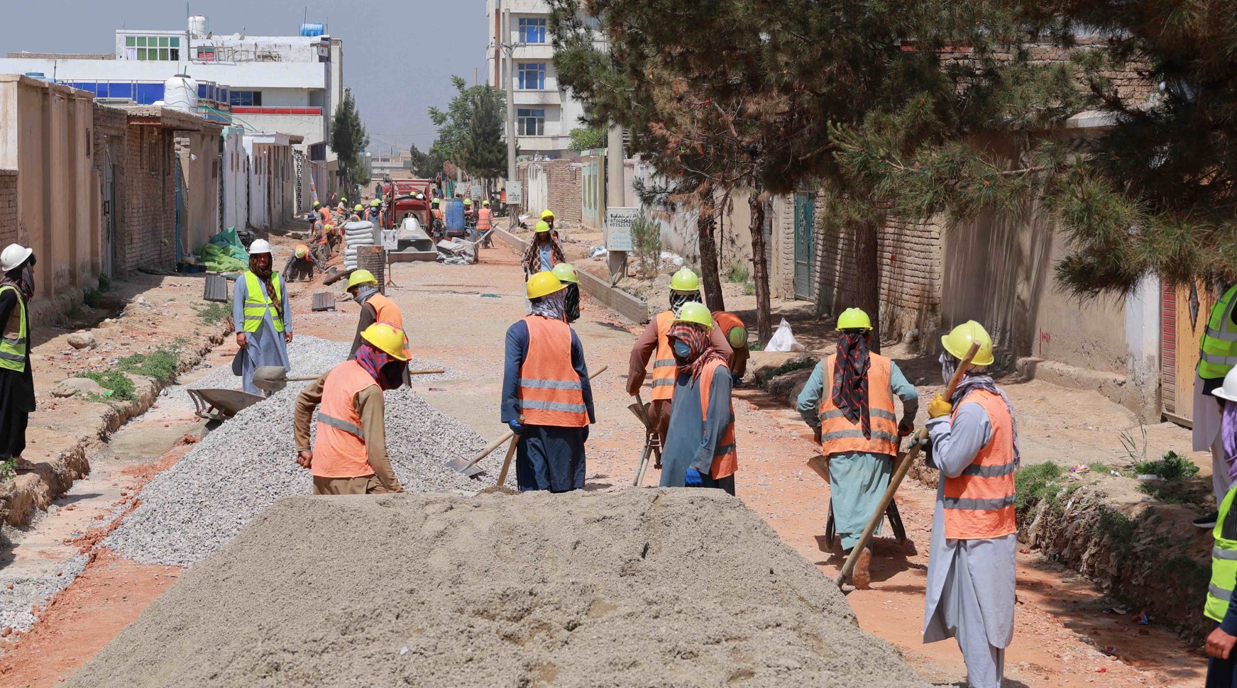 Upgrading of Aziz Abad & Nawabad Village streets with Plum Concrete Surface (L=1090m), Gozar #27, District #12 in Kabul City.